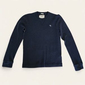 Abercrombie & Fitch Men's Muscle Henley Shirt, Navy, Size Small - Good Condition